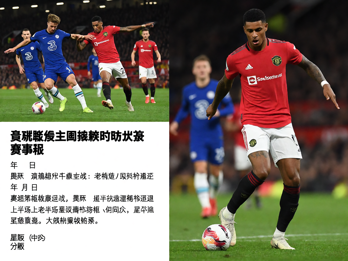 英超联赛曼联主场激烈对抗比赛画面